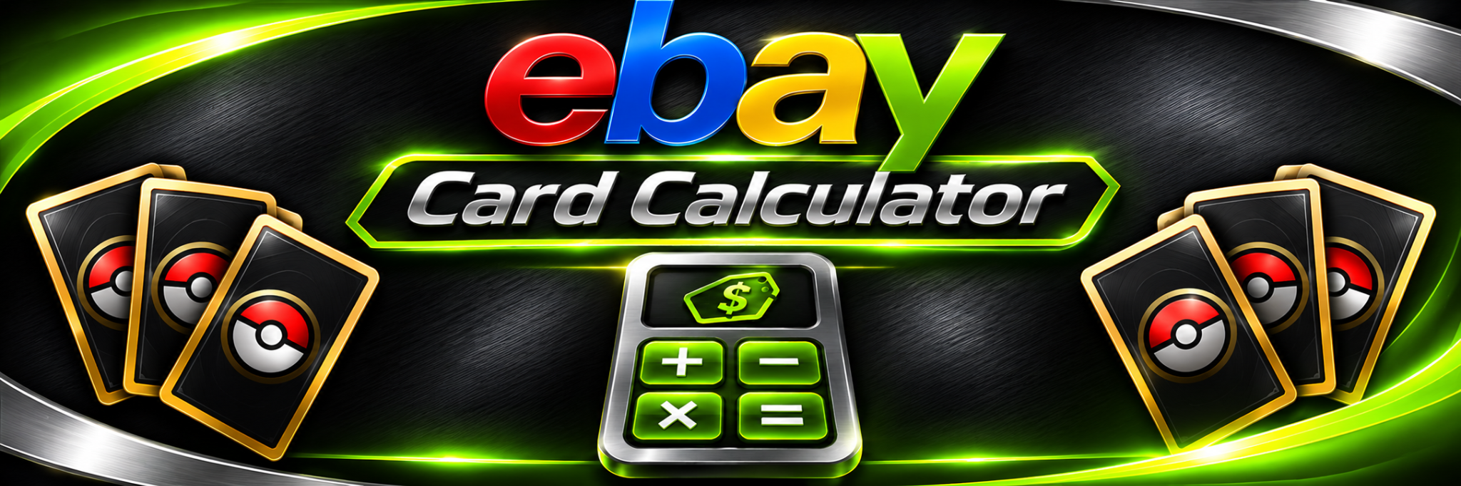 eBay Card Profit Calculator with trading card artwork